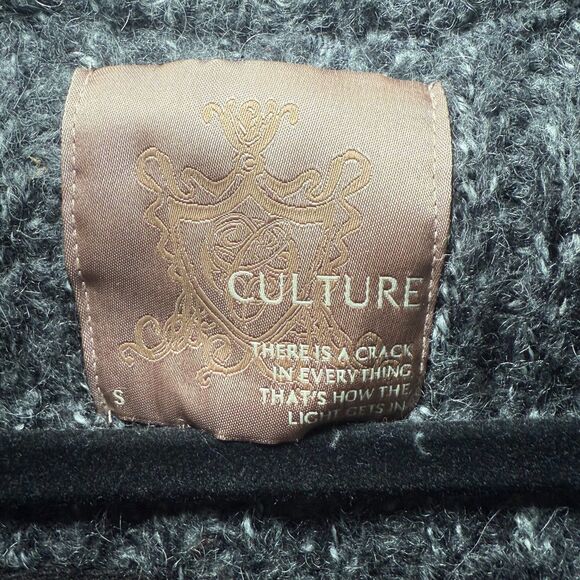 Culture Calvari Knit Cardigan Beaded Shoulder Detail Military Zippers S‎ - Picture 7 of 8